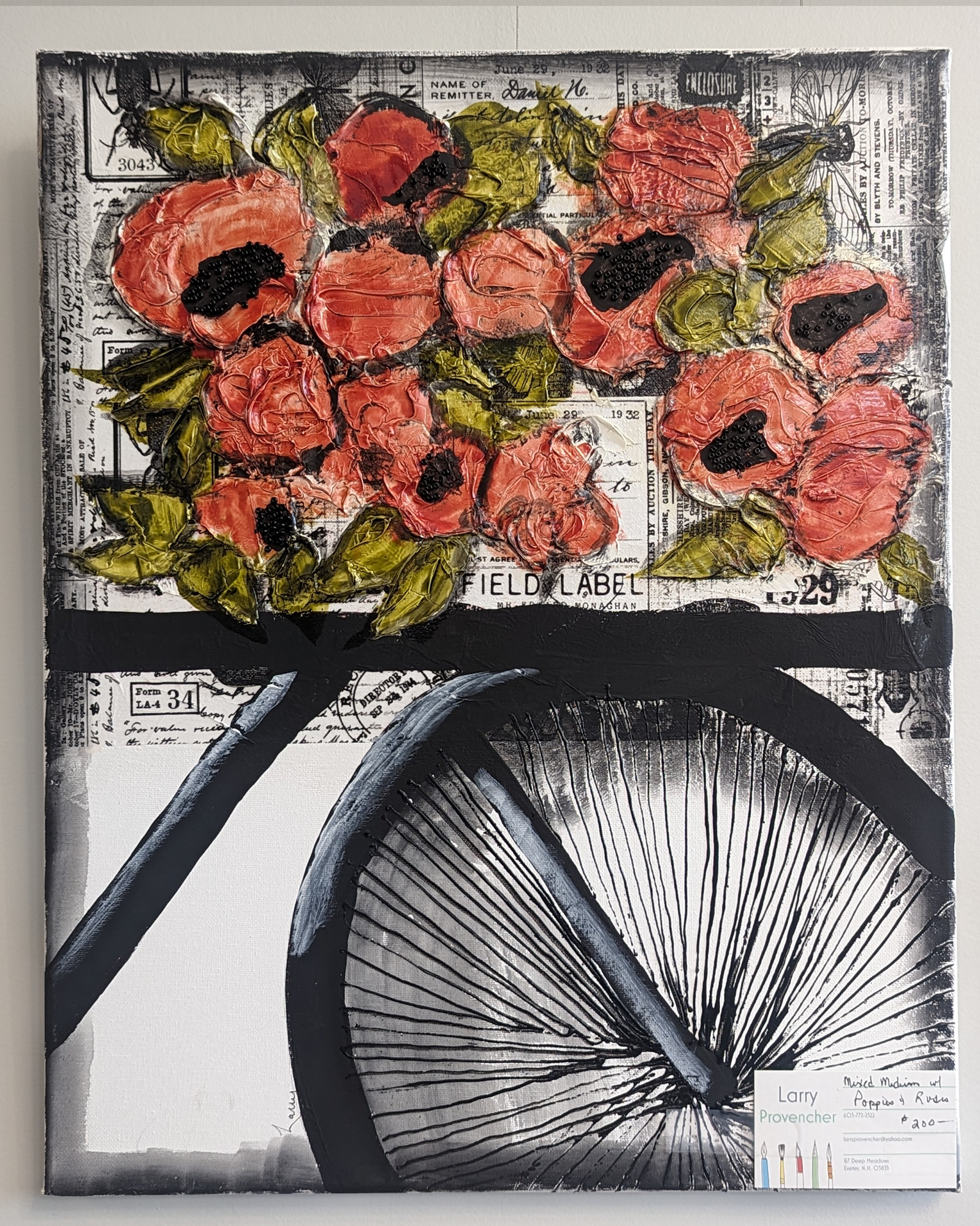 Poppies and Roses, a mixed medium piece by March artist Larry Provencher Poppies and Roses, a mixed medium piece by March artist Larry Provencher