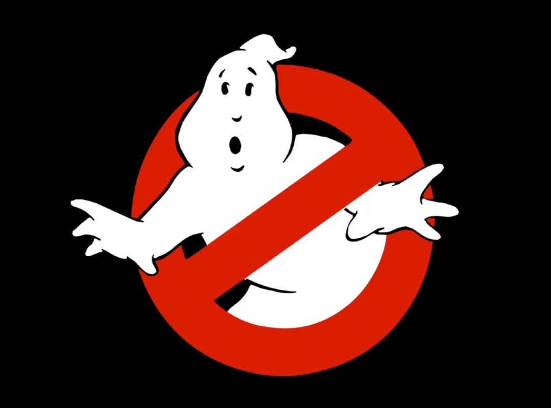 Ghostbuster's logo, featuring a ghost inside a red "banned" icon