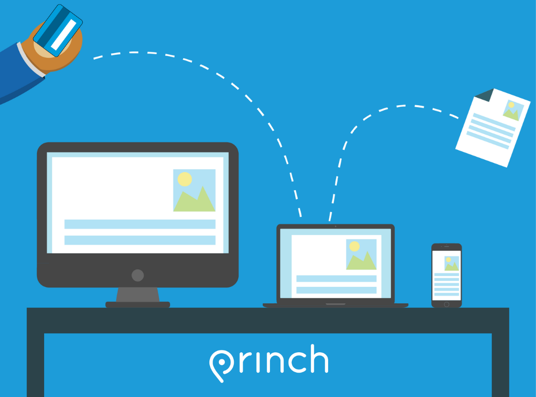 Illustration of a smiling person using a laptop, surrounding by computer windows with the titles "Web Developing", "CSS", and "HTML"