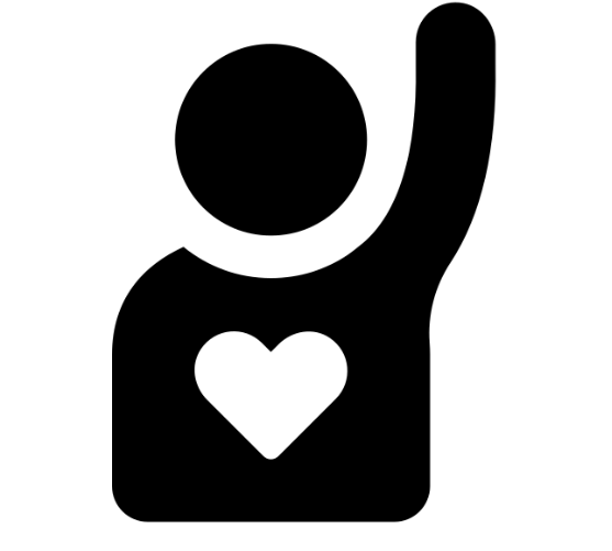 Volunteer raising hand