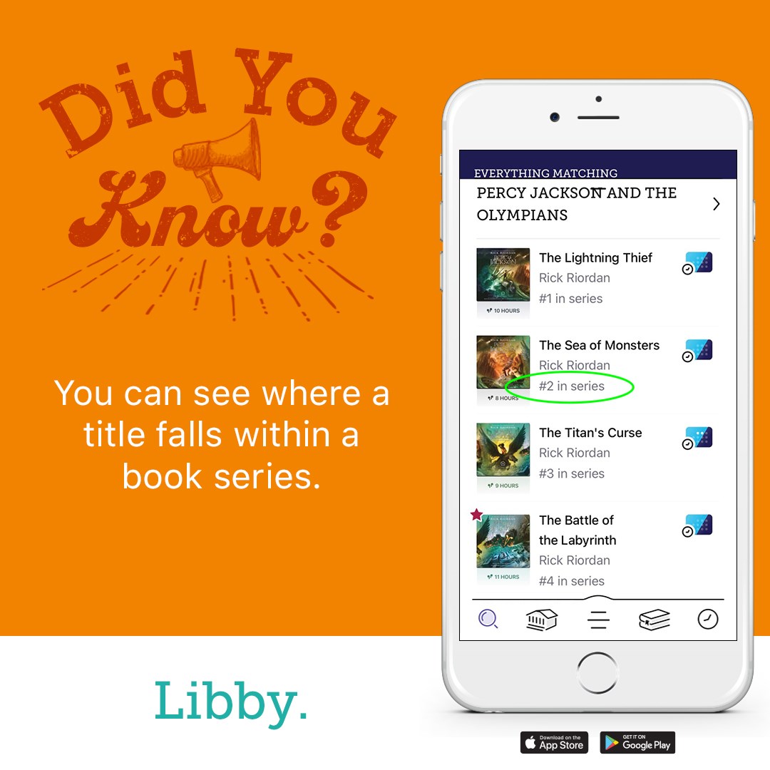 Did you know? You can see where a title falls within a book series. Libby.