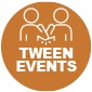 An icon of a calendar above text that reads "Tween Events."