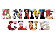 Colorful letter shapes filled with anime characters spelling out Anime Club