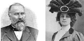 Portrait photographs of Claus and Alma Spreckels.