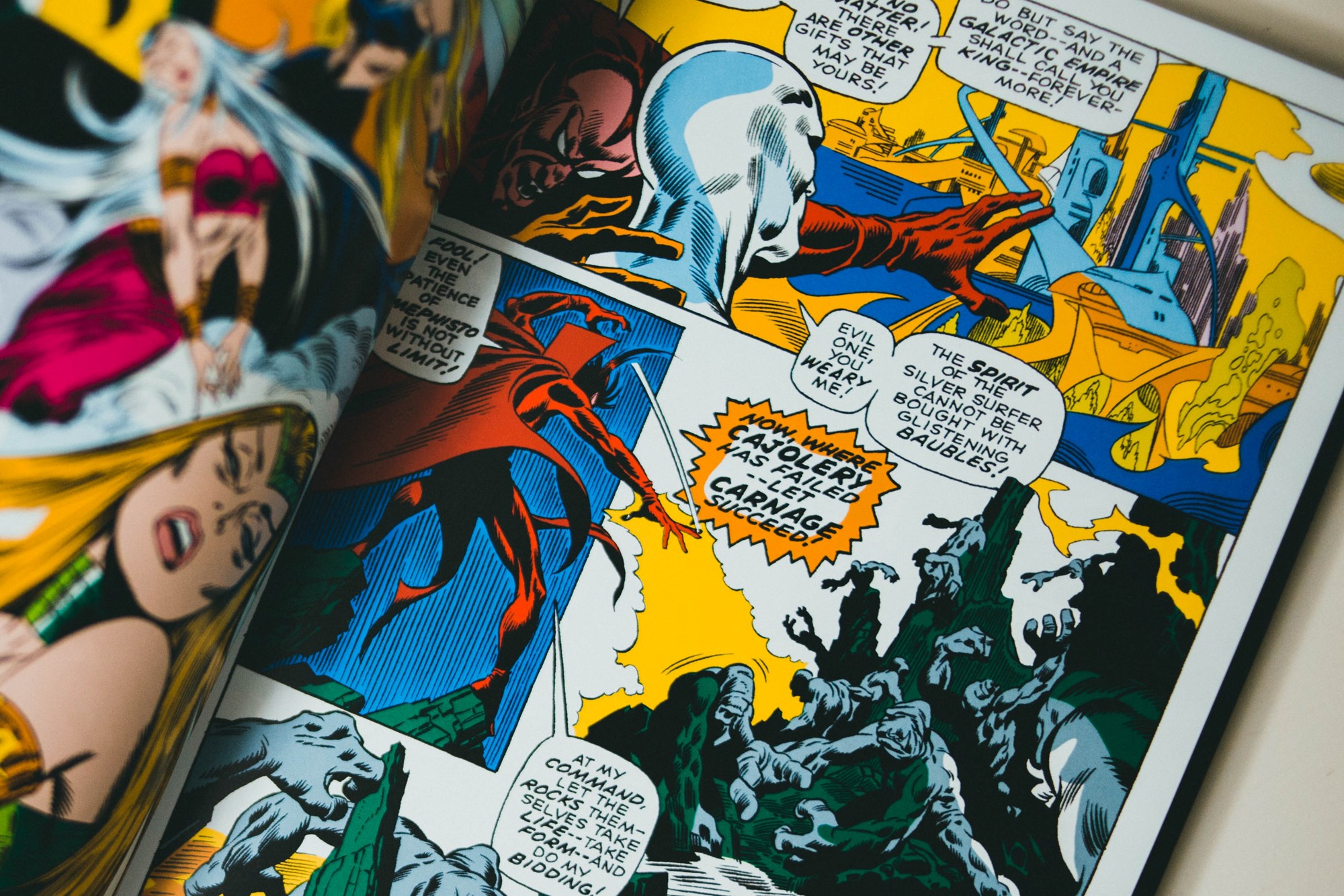 Interior of colorful comic book