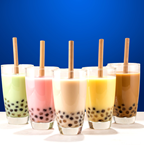 Image is a link to full event description. Image depicts 5 cups of bubble tea.