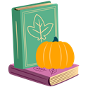 Books and a pumpkin