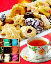 Image links to website calendar.  Image shows cookies and tea.